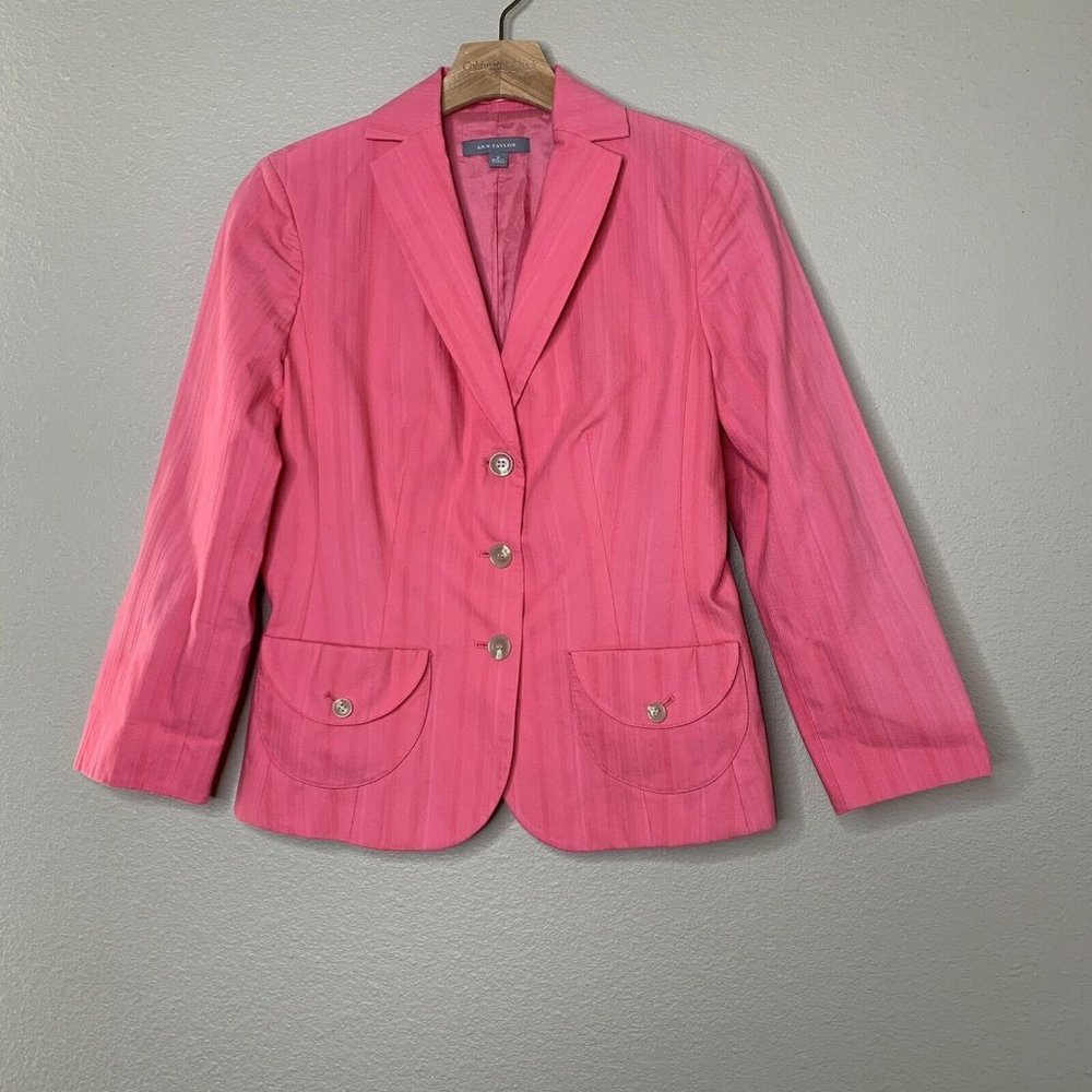 Ann Taylor Women's Blazer Jacket Size 2 Hot Pink